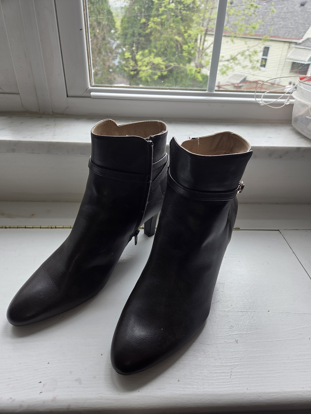 Women's Brown Ankle Booties with Side Zipper